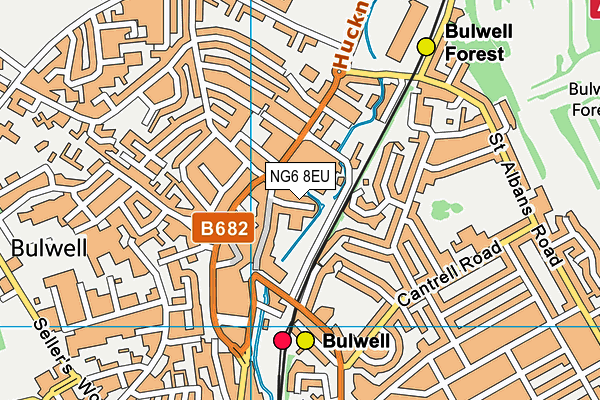 NG6 8EU map - OS VectorMap District (Ordnance Survey)