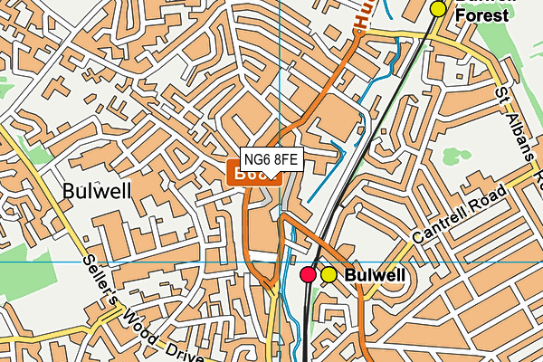 NG6 8FE map - OS VectorMap District (Ordnance Survey)