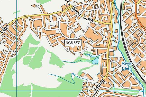 NG6 8FG map - OS VectorMap District (Ordnance Survey)