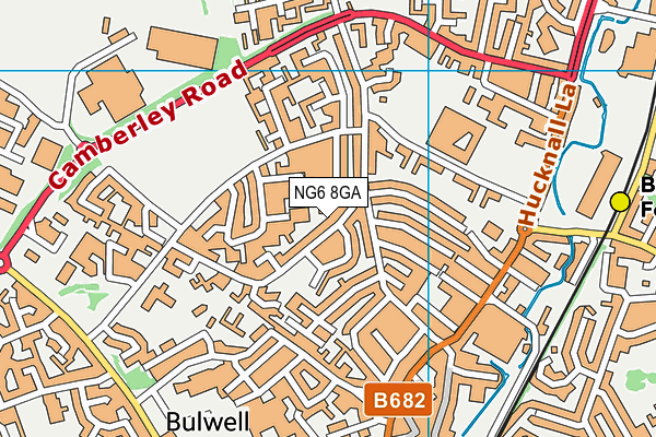 NG6 8GA map - OS VectorMap District (Ordnance Survey)