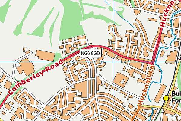 NG6 8GD map - OS VectorMap District (Ordnance Survey)