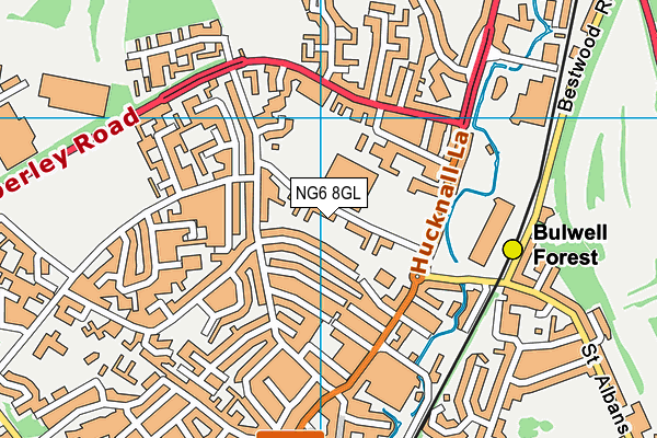 NG6 8GL map - OS VectorMap District (Ordnance Survey)