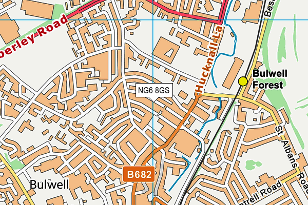 NG6 8GS map - OS VectorMap District (Ordnance Survey)