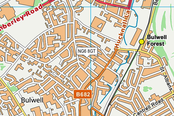 NG6 8GT map - OS VectorMap District (Ordnance Survey)