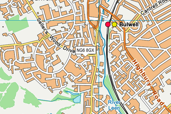 NG6 8GX map - OS VectorMap District (Ordnance Survey)