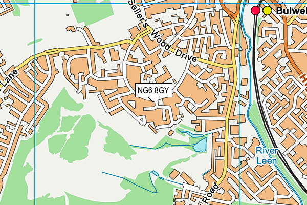 NG6 8GY map - OS VectorMap District (Ordnance Survey)