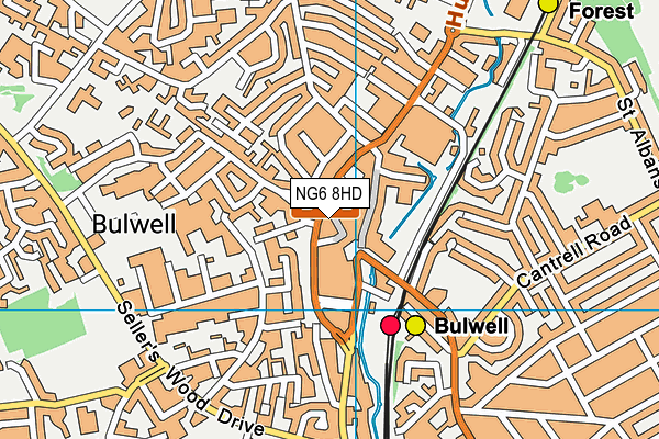 NG6 8HD map - OS VectorMap District (Ordnance Survey)