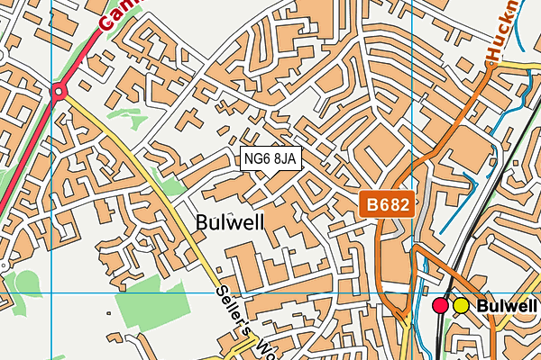 NG6 8JA map - OS VectorMap District (Ordnance Survey)