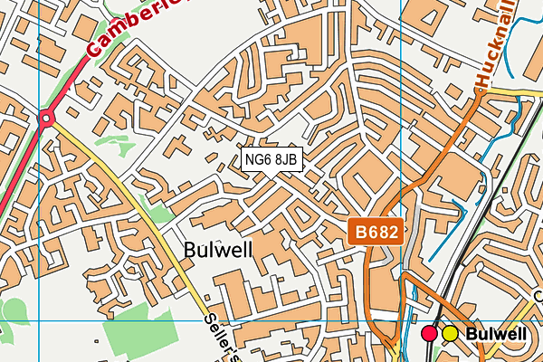 NG6 8JB map - OS VectorMap District (Ordnance Survey)