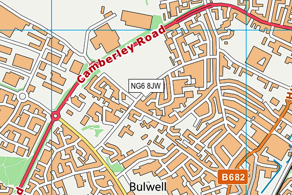 NG6 8JW map - OS VectorMap District (Ordnance Survey)