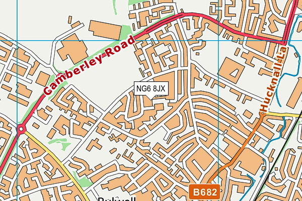 NG6 8JX map - OS VectorMap District (Ordnance Survey)