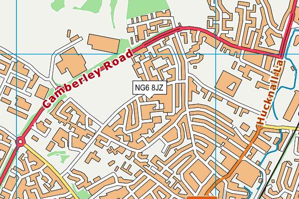 NG6 8JZ map - OS VectorMap District (Ordnance Survey)