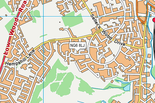 NG6 8LJ map - OS VectorMap District (Ordnance Survey)