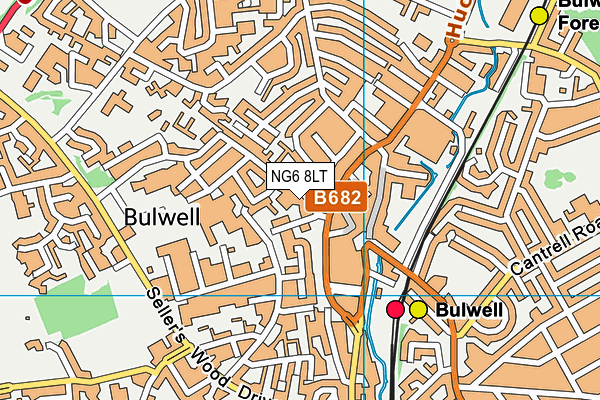 NG6 8LT map - OS VectorMap District (Ordnance Survey)