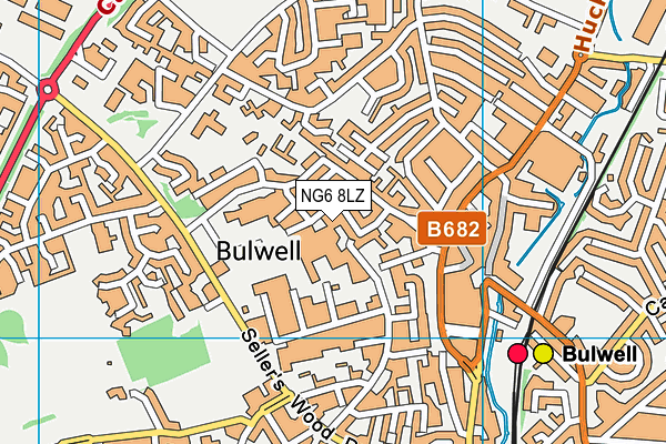 NG6 8LZ map - OS VectorMap District (Ordnance Survey)