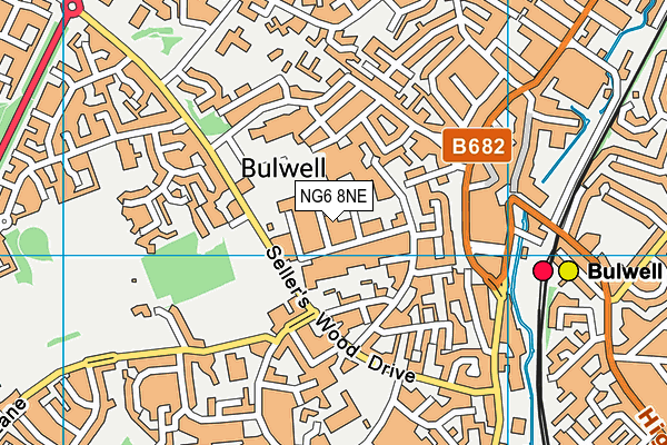 NG6 8NE map - OS VectorMap District (Ordnance Survey)
