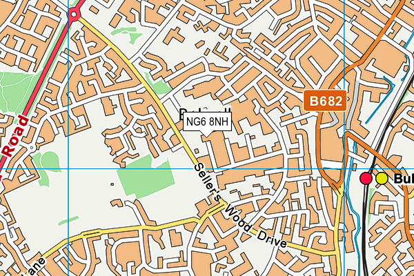 NG6 8NH map - OS VectorMap District (Ordnance Survey)