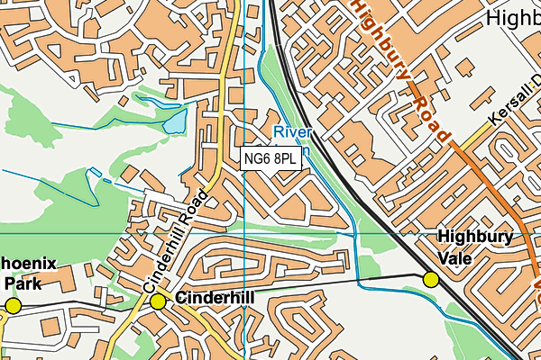 NG6 8PL map - OS VectorMap District (Ordnance Survey)