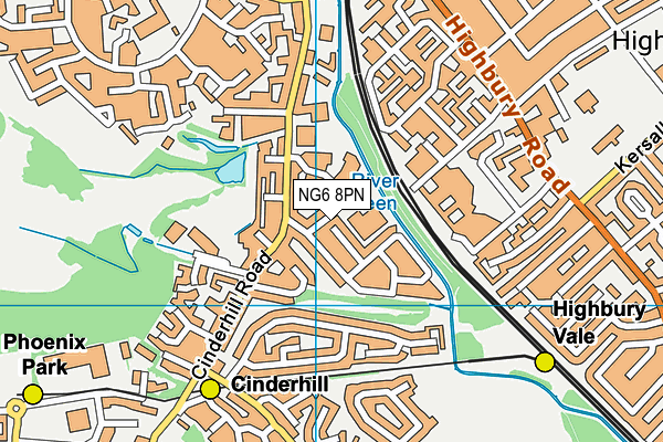 NG6 8PN map - OS VectorMap District (Ordnance Survey)
