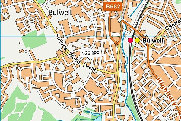 NG6 8PP map - OS VectorMap District (Ordnance Survey)