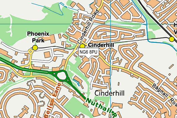 NG6 8PU map - OS VectorMap District (Ordnance Survey)