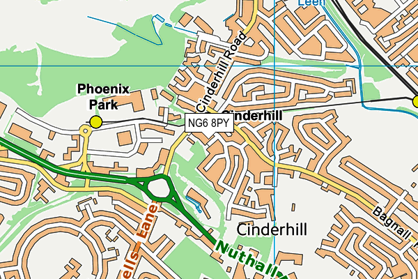 NG6 8PY map - OS VectorMap District (Ordnance Survey)