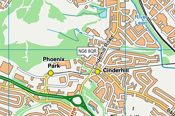 NG6 8QR map - OS VectorMap District (Ordnance Survey)