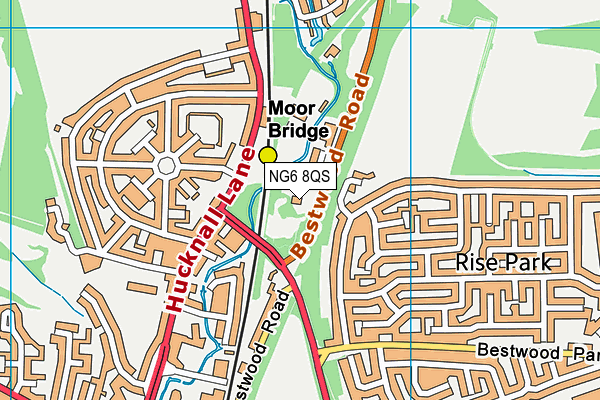 NG6 8QS map - OS VectorMap District (Ordnance Survey)