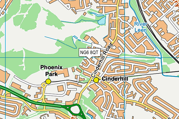 NG6 8QT map - OS VectorMap District (Ordnance Survey)