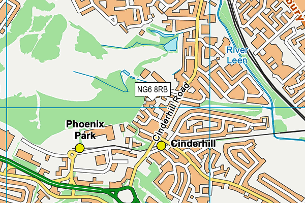 NG6 8RB map - OS VectorMap District (Ordnance Survey)