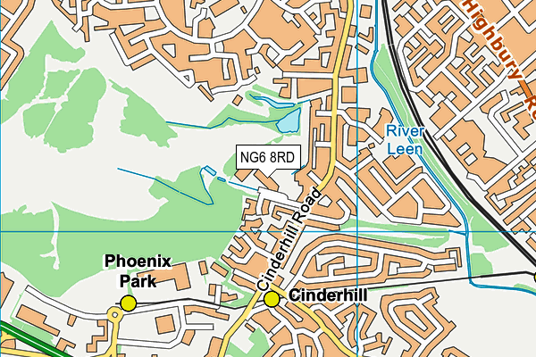 NG6 8RD map - OS VectorMap District (Ordnance Survey)