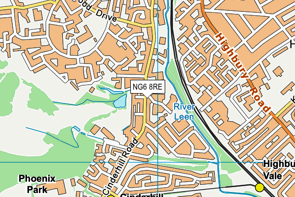NG6 8RE map - OS VectorMap District (Ordnance Survey)