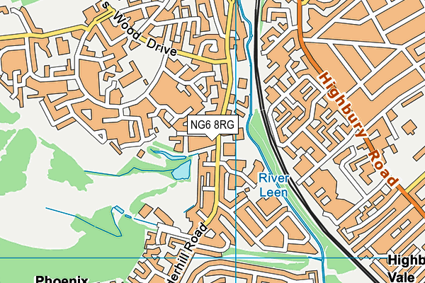 NG6 8RG map - OS VectorMap District (Ordnance Survey)