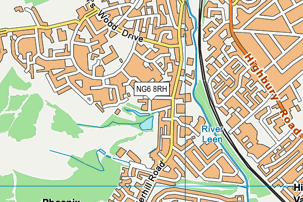 NG6 8RH map - OS VectorMap District (Ordnance Survey)