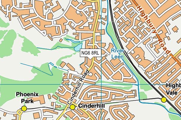 NG6 8RL map - OS VectorMap District (Ordnance Survey)