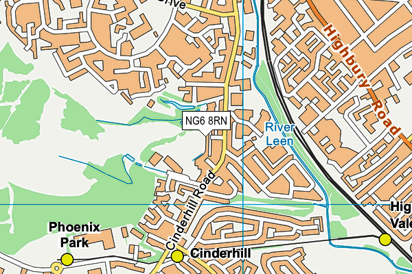 NG6 8RN map - OS VectorMap District (Ordnance Survey)