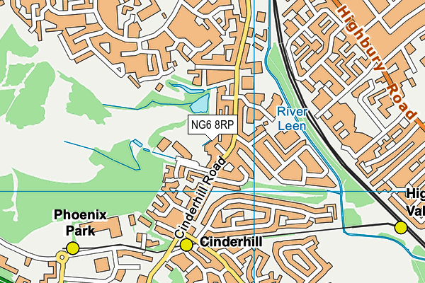 NG6 8RP map - OS VectorMap District (Ordnance Survey)