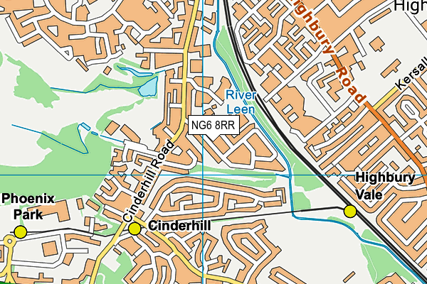 NG6 8RR map - OS VectorMap District (Ordnance Survey)