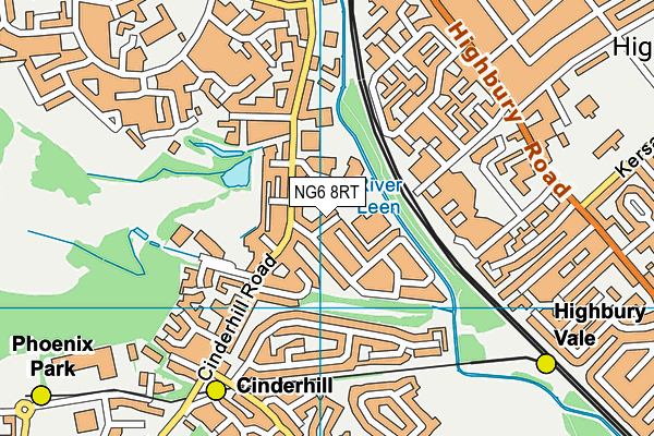 NG6 8RT map - OS VectorMap District (Ordnance Survey)