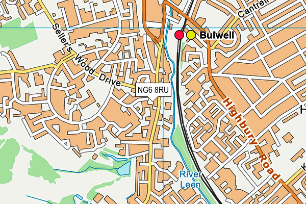 NG6 8RU map - OS VectorMap District (Ordnance Survey)