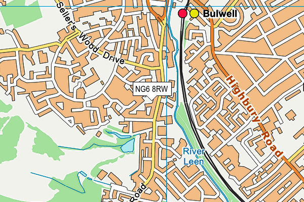 NG6 8RW map - OS VectorMap District (Ordnance Survey)