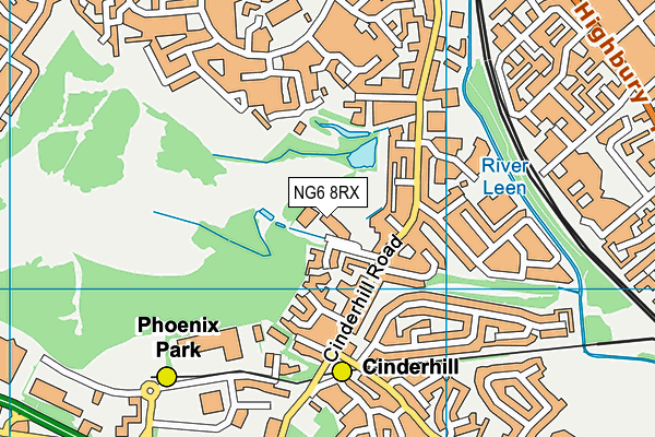 NG6 8RX map - OS VectorMap District (Ordnance Survey)