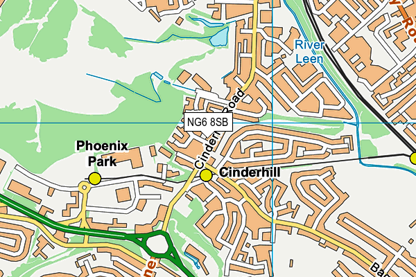 NG6 8SB map - OS VectorMap District (Ordnance Survey)