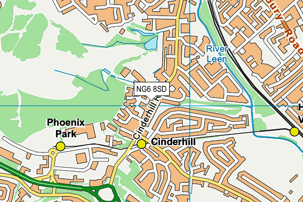 NG6 8SD map - OS VectorMap District (Ordnance Survey)