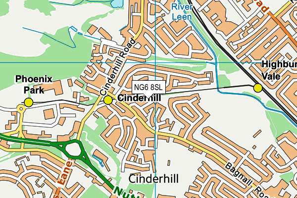 NG6 8SL map - OS VectorMap District (Ordnance Survey)