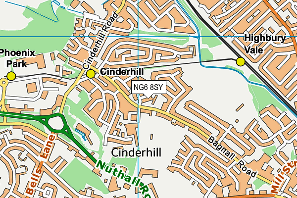 NG6 8SY map - OS VectorMap District (Ordnance Survey)