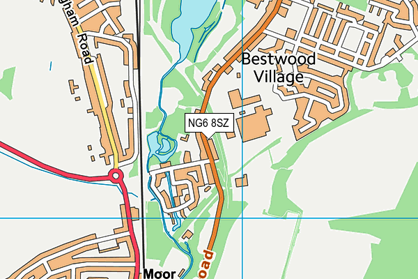 NG6 8SZ map - OS VectorMap District (Ordnance Survey)