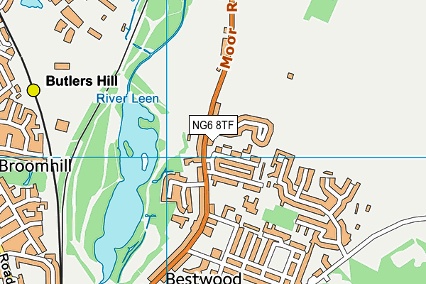 NG6 8TF map - OS VectorMap District (Ordnance Survey)