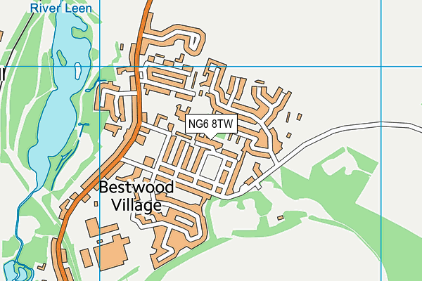 NG6 8TW map - OS VectorMap District (Ordnance Survey)