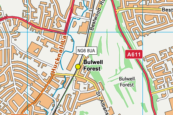 NG6 8UA map - OS VectorMap District (Ordnance Survey)